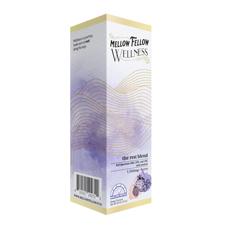 Mellow Fellow Wellness Tincture - Rest Blend - Berry - 1500mg Best Sales Price - Edibles
