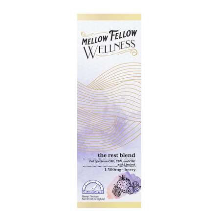 Mellow Fellow Wellness Tincture - Rest Blend - Berry - 1500mg Best Sales Price - Edibles