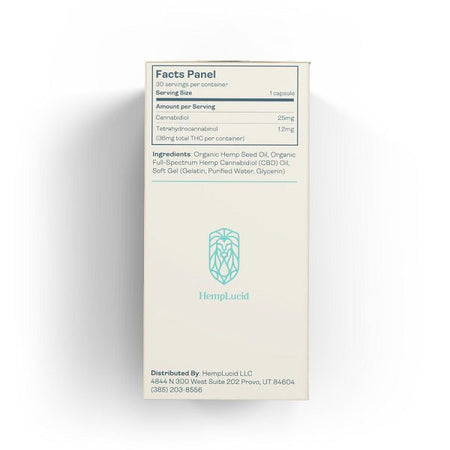 Hemplucid CBD Soft Gels 25mg per Gel (30 Gels) Best Sales Price - Edibles