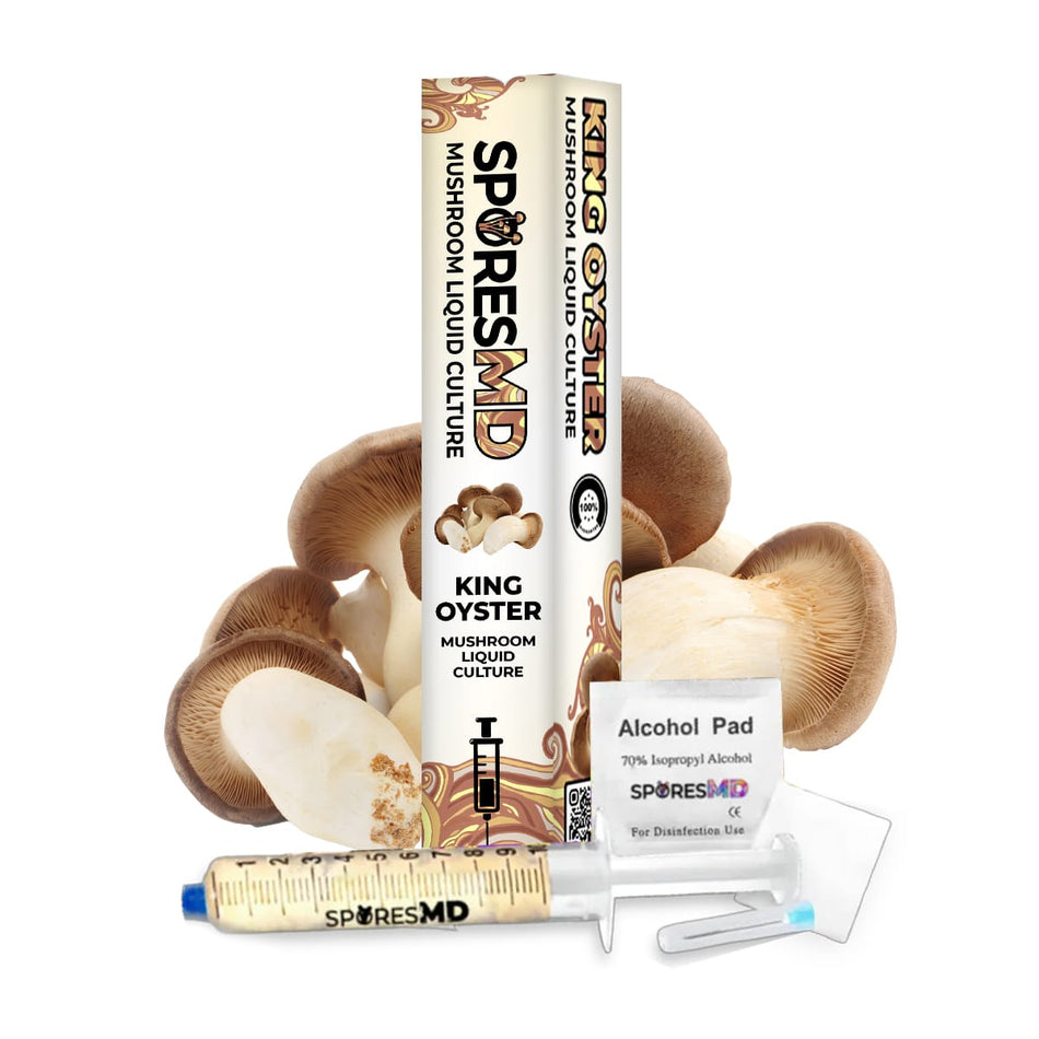 SporesMD King Oyster Organic Mushroom Liquid Culture Syringe (10ml)
