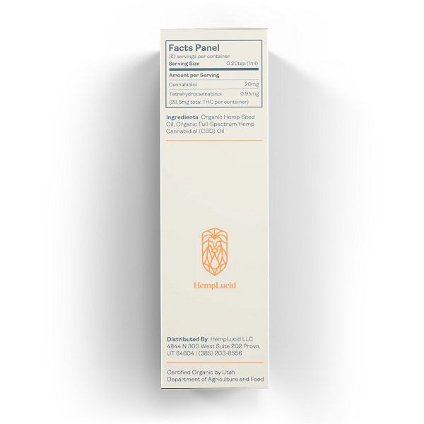 Organic Hemplucid Full-Spectrum Hemp Seed Oil 30ml Best Sales Price - Tincture Oil