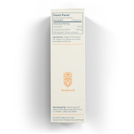 Organic Hemplucid Full-Spectrum Hemp Seed Oil 30ml Best Sales Price - Tincture Oil