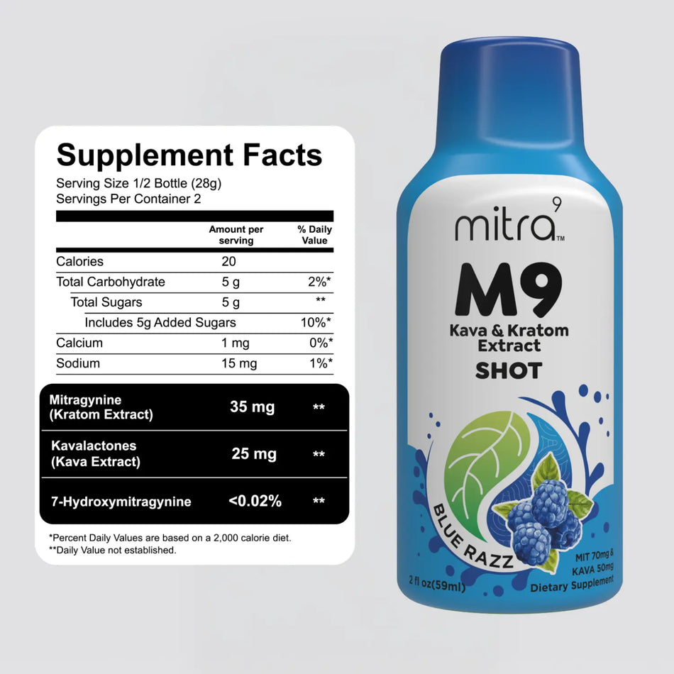 Mitra9 Blue Razz Kava Kratom Shot