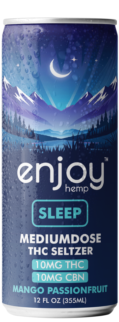 Enjoy Hemp 10mg THC + 10mg CBN Mango Passionfruit Seltzer for Sleep | Mediumdose