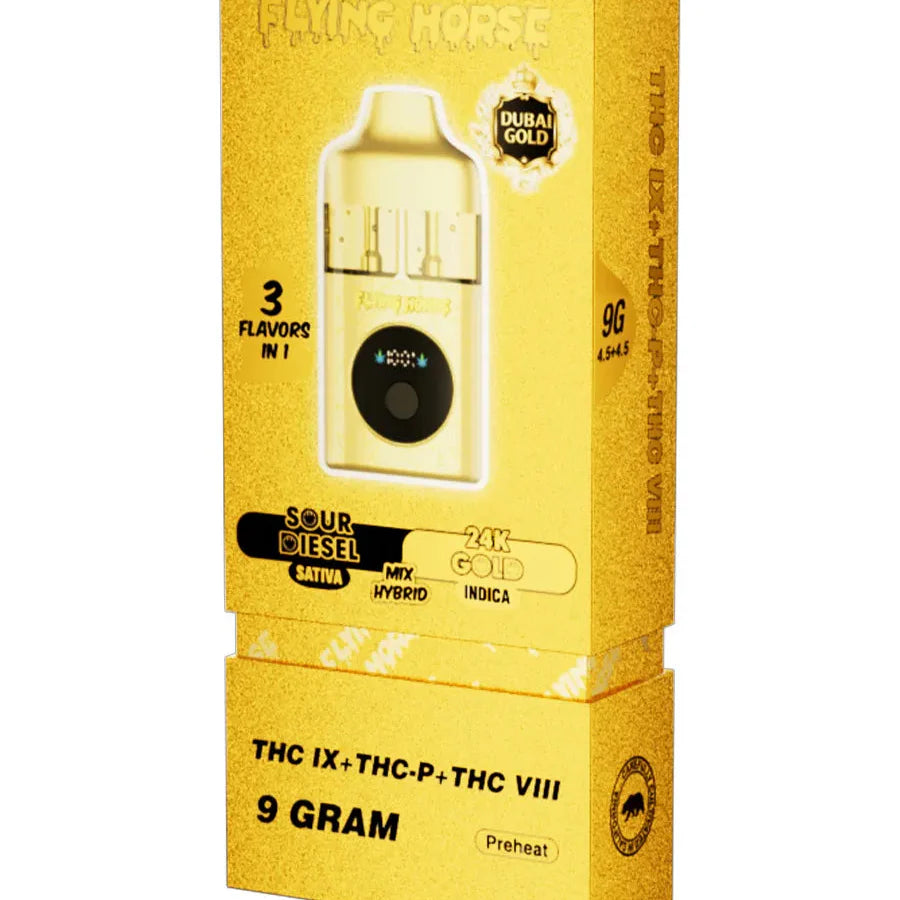 Sour Diesel | 24K Gold Flying Horse Dubai Gold 3 in 1 Disposable 9G