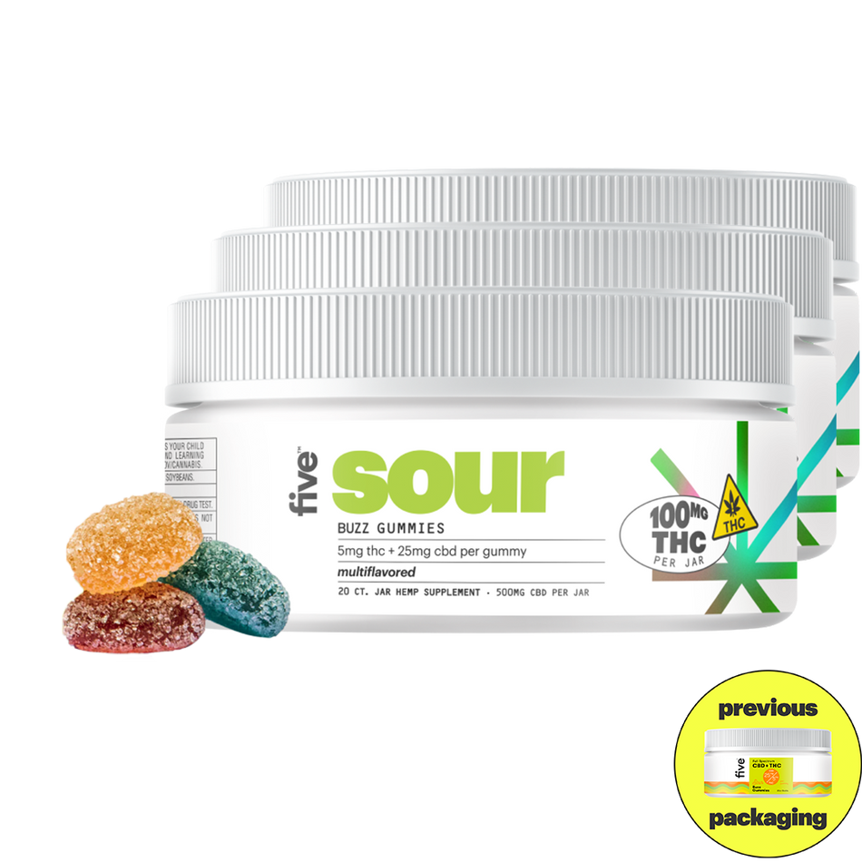 Five CBD Full Spectrum CBD + THC Gummies (Top 10)