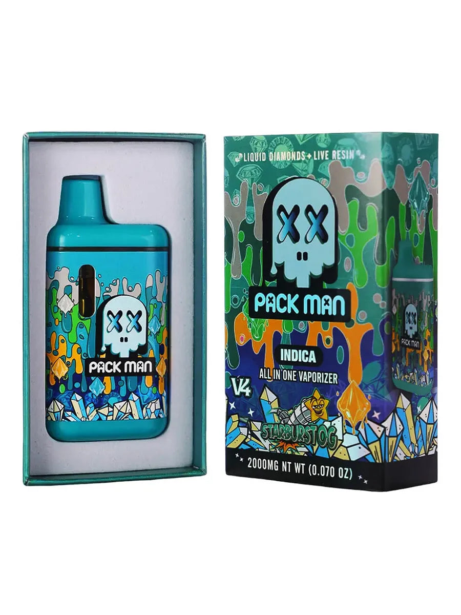 Starburst OG Pack Man V4 Liquid Diamonds Live Resin Vaporizer 2000MG