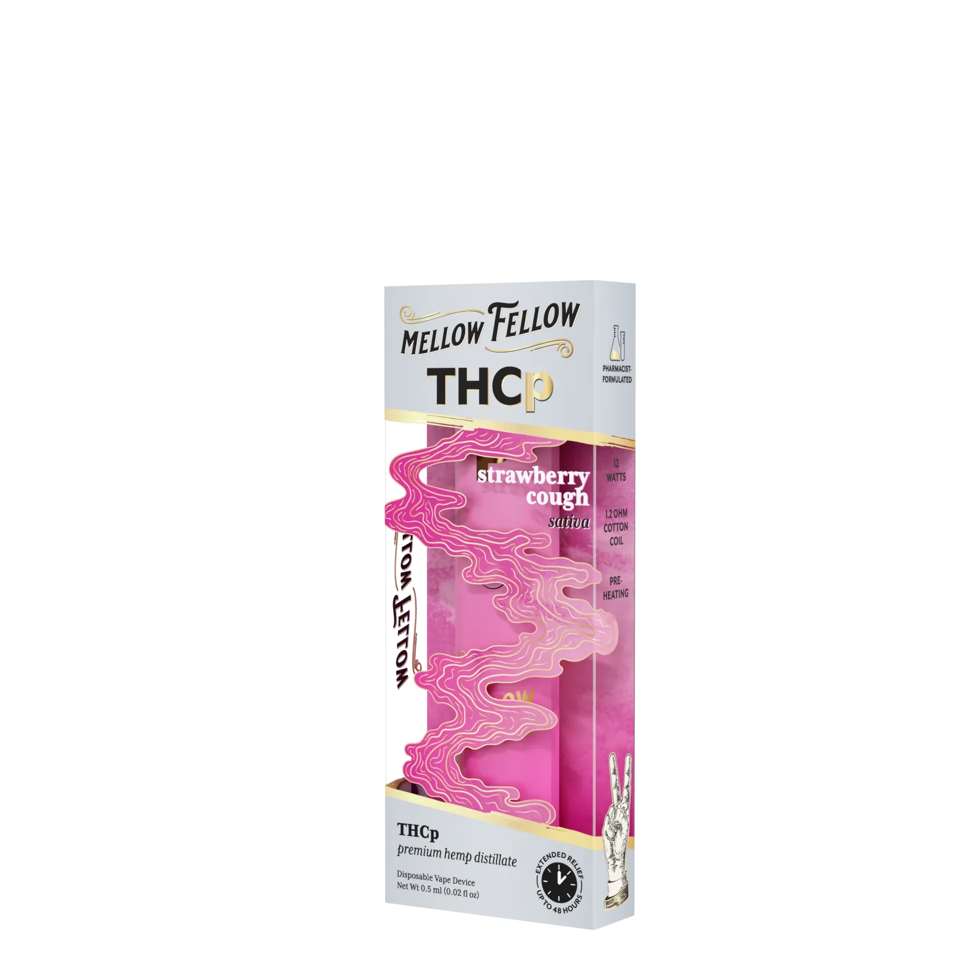 Mellow Fellow THCp 0.5g Disposable Vape - Strawberry Cough (Sativa) Best Sales Price - Vape Pens