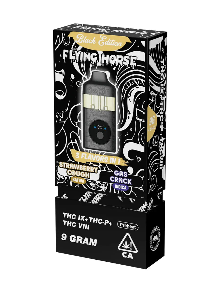 Strawberry Cough | Gas Crack Flying Horse Black Edition Disposable 9G