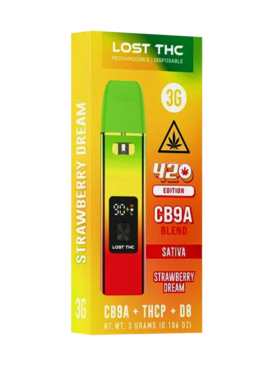 Strawberry Dream Lost THC 420 Edition CB9A Blend Rechargeable Disposable 3G