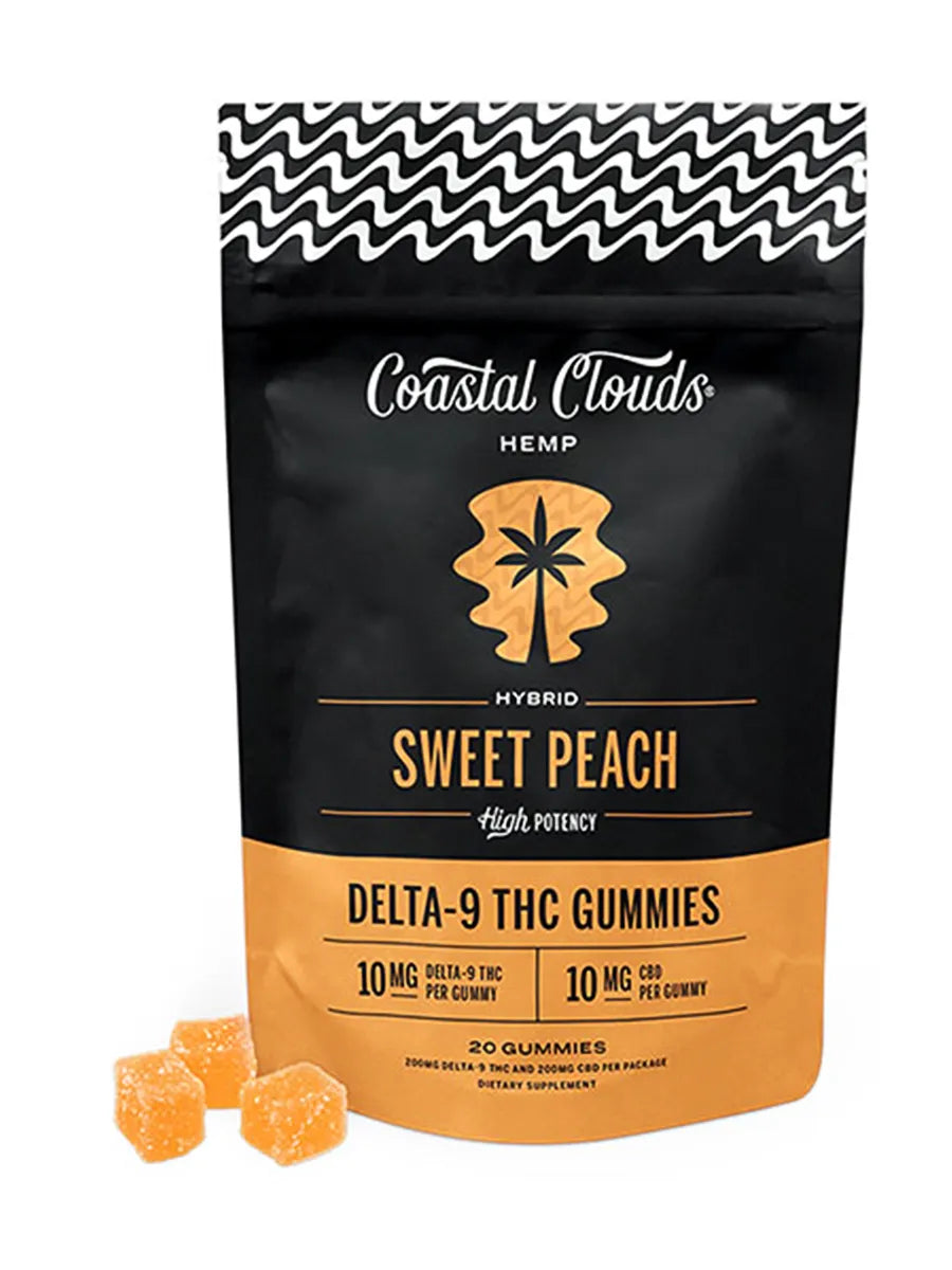 Sweet Peach Coastal Clouds Delta 9 THC Gummies 20ct
