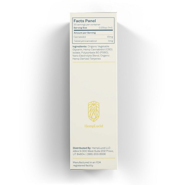 Hemplucid THC-Free Water Soluble CBD Isolate + Terpenes 1350mg Best Sales Price -