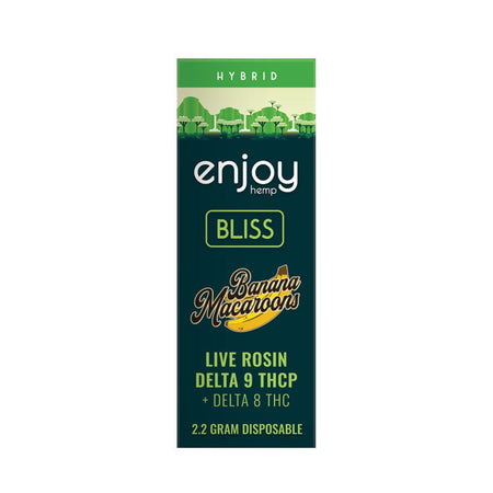 Enjoy Hemp Live Rosin Delta 9 THCP + Delta 8 THC 2.2 Gram Disposable for Bliss - Banana Macaroon (Hybrid) Best Sales Price - Vape Pens