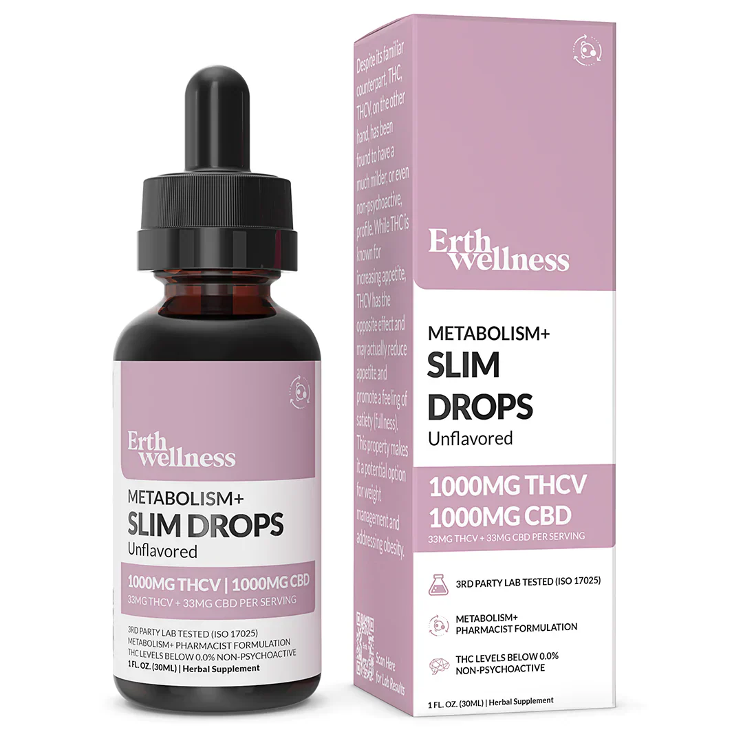 Erth Wellness | THCV + CBD Metabolism+ Slim Drops - 2000mg Best Sales Price - Tincture Oil