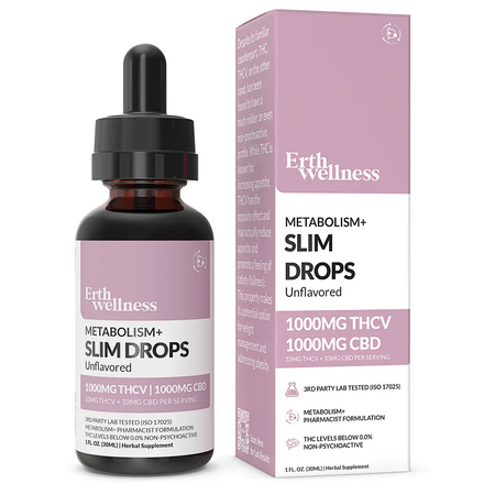 Erth Wellness | THCV + CBD Metabolism+ Slim Drops - 2000mg Best Sales Price - Tincture Oil