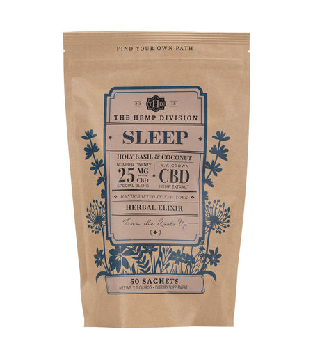 The Hemp Division Sleep - 25 MG CBD - Bag of 50 Sachets Best Sales Price -