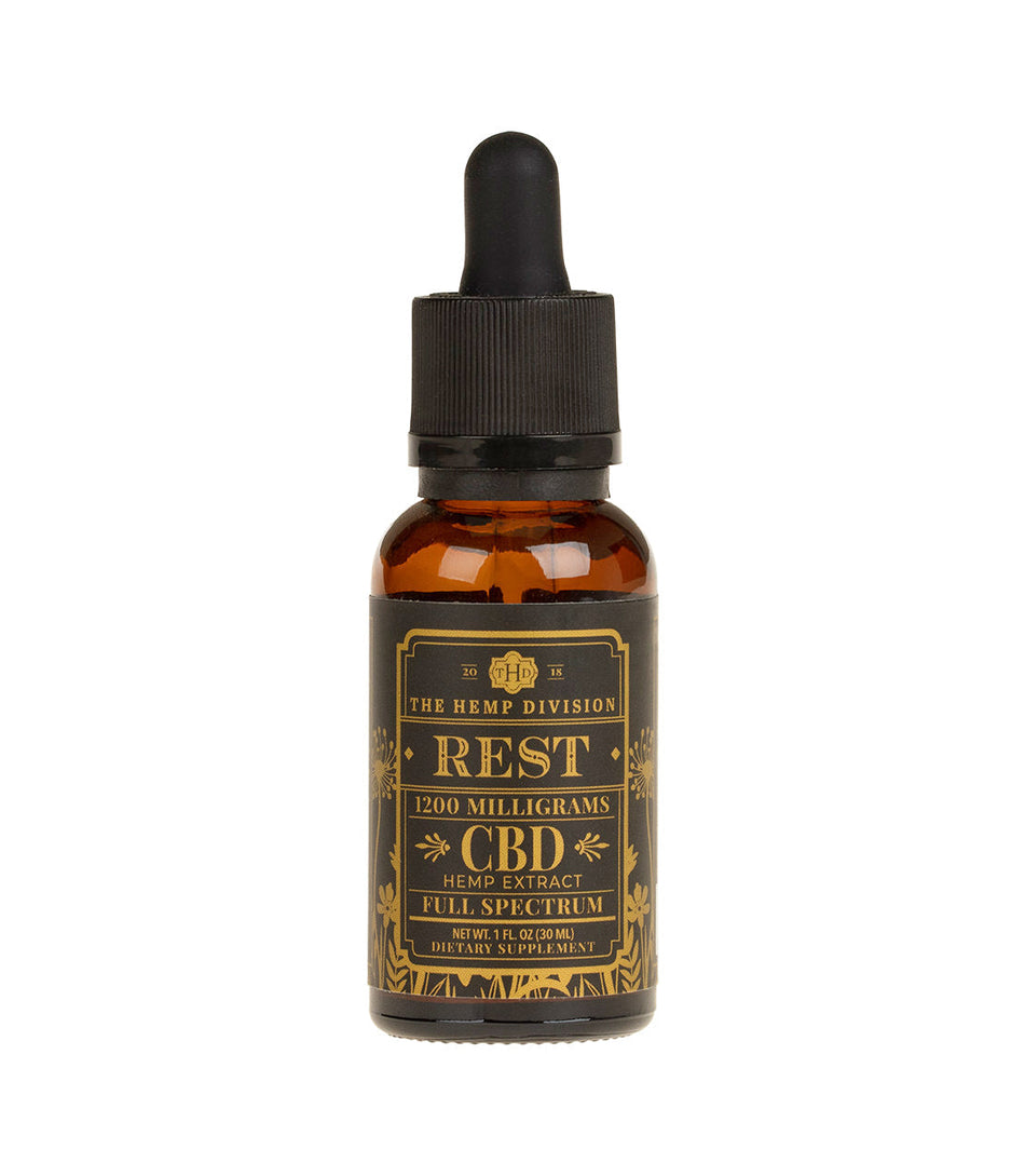 The Hemp Division Rest - CBD Hemp Extract Extra Strength Tincture - 1200 MG CBD Best Sales Price - Tincture Oil