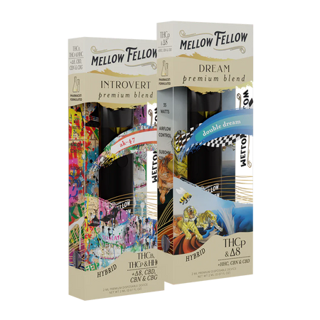 Mellow Fellow The Cozy Collection - Introvert (AK-47) and Dream( Double Dream) - 2 Pk 2ml Disposable Vapes Best Sales Price - Bundles