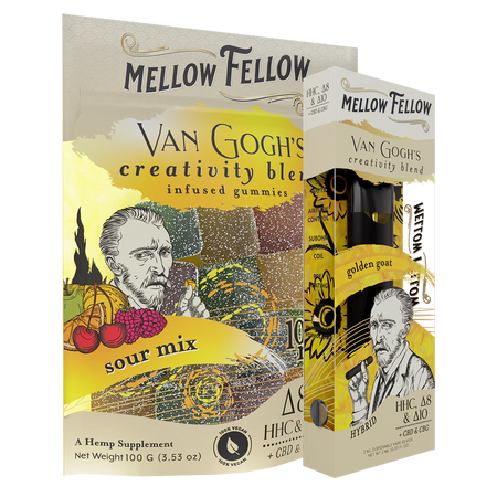 Mellow Fellow The Creativity Sour Bundle - Golden Goat 2ml Disposable Vape & Sour Mix Edibles Best Sales Price - Vape Pens