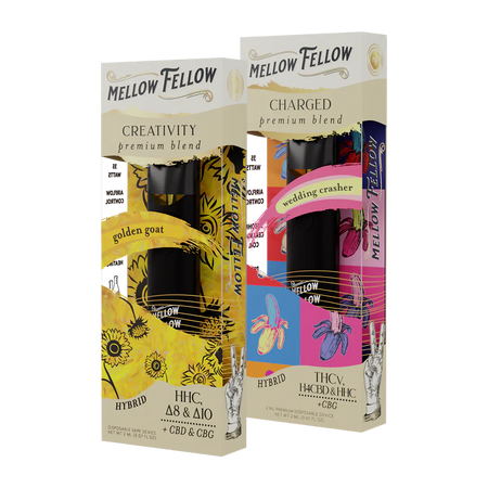 Mellow Fellow The DIY Bundle - Creativity (Golden Goat) and Charged (Wedding Crasher) - 2 Pk 2ml Disposable Vapes Best Sales Price - Bundles