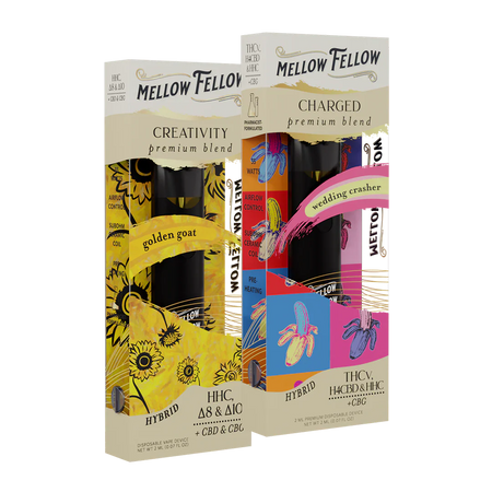 Mellow Fellow The DIY Bundle - Creativity (Golden Goat) and Charged (Wedding Crasher) - 2 Pk 2ml Disposable Vapes Best Sales Price - Bundles