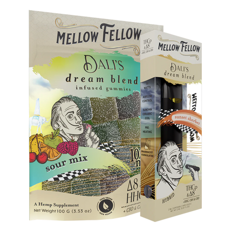 Mellow Fellow The Dream Sour Bundle - Sunset Sherbet 2ml Disposable Vape & Sour Mix Edibles Best Sales Price - Vape Pens