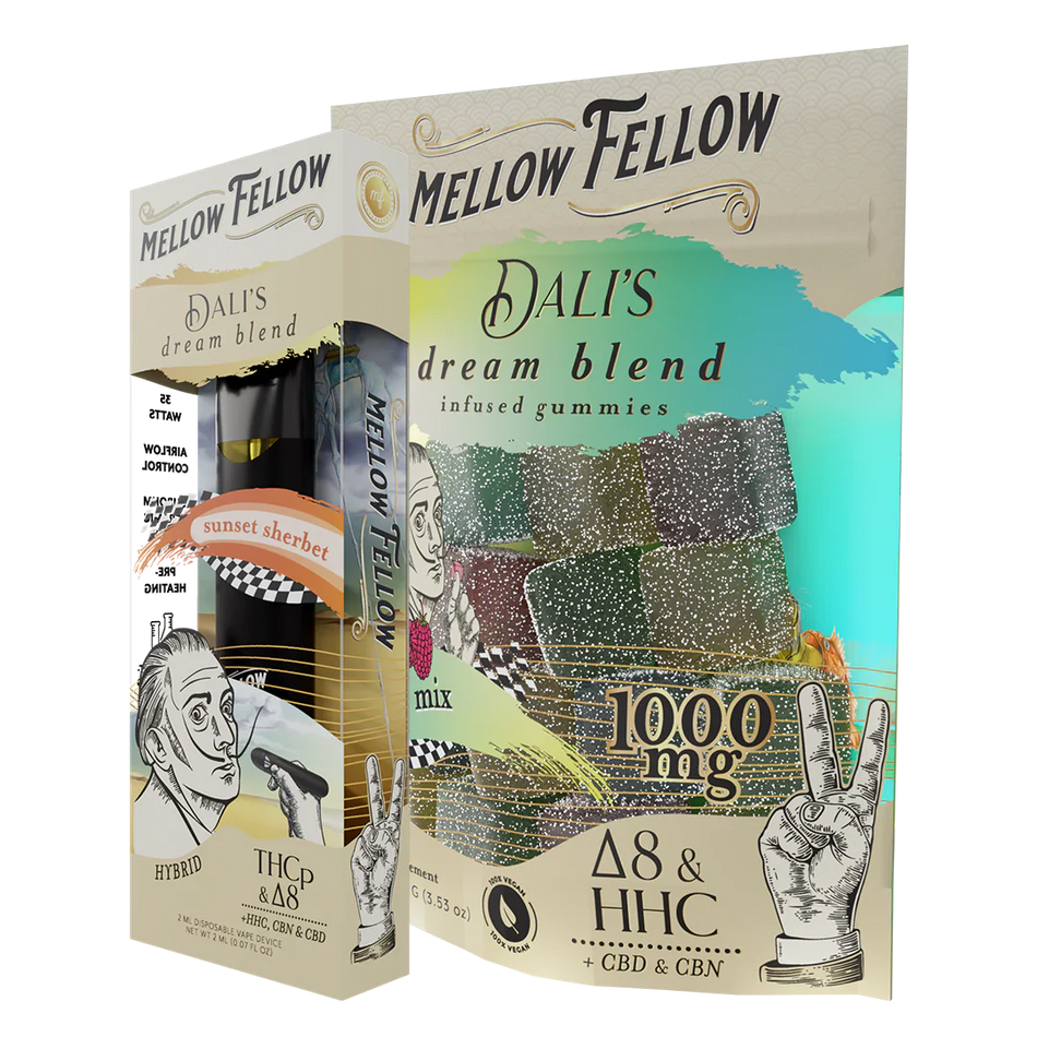 Mellow Fellow The Dream Sour Bundle - Sunset Sherbet 2ml Disposable Vape & Sour Mix Edibles Best Sales Price - Vape Pens
