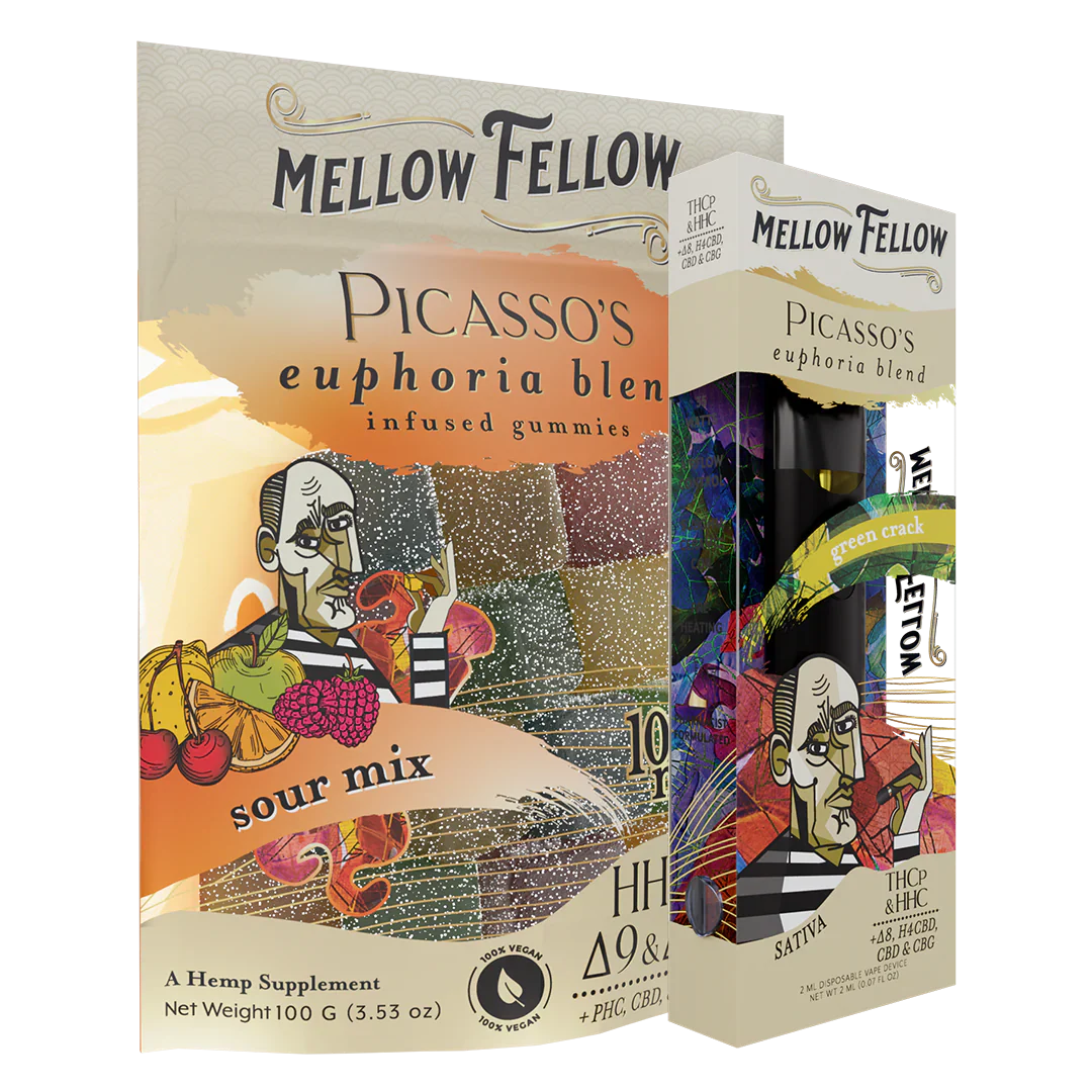 Mellow Fellow The Euphoria Sour Bundle - Green Crack 2ml Disposable Vape & Sour Mix Edibles Best Sales Price - Vape Pens