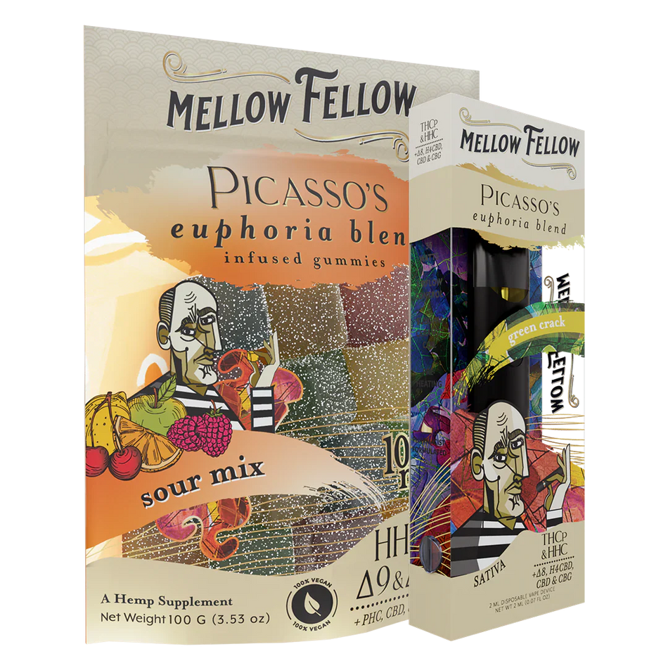 Mellow Fellow The Euphoria Sour Bundle - Green Crack 2ml Disposable Vape & Sour Mix Edibles Best Sales Price - Vape Pens