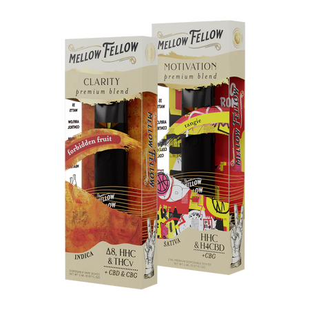 Mellow Fellow The Go-Getter’s Bundle - Clarity (Forbidden Fruit) and Motivation (Tangie) - 2 Pk 2ml Disposable Vapes Best Sales Price - Bundles
