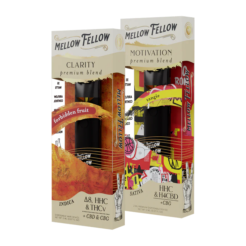 Mellow Fellow The Go-Getter’s Bundle - Clarity (Forbidden Fruit) and Motivation (Tangie) - 2 Pk 2ml Disposable Vapes Best Sales Price - Bundles