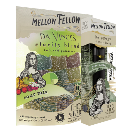 Mellow Fellow The Clarity Sour Bundle - Grease Monkey 2ml Disposable Vape & Sour Mix Edibles Best Sales Price - Bundles