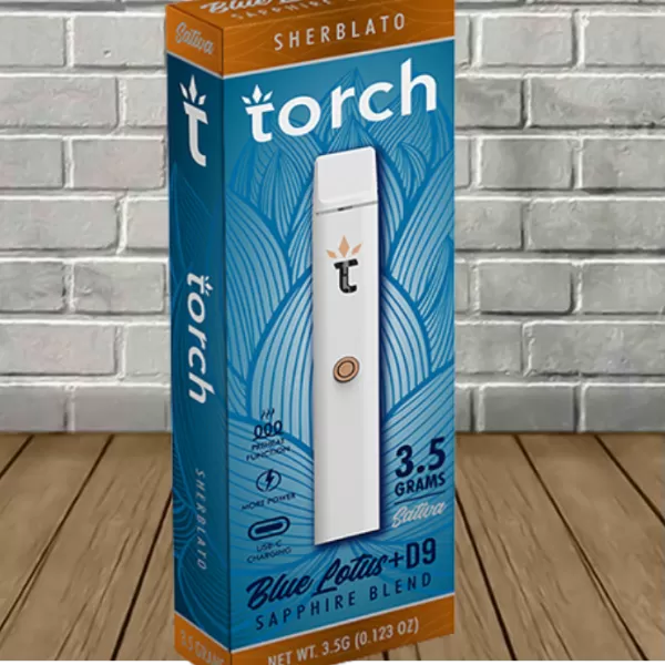 Torch Blue Lotus + D9 Sapphire Blend Disposable 3.5g Best Sales Price - Vape Pens