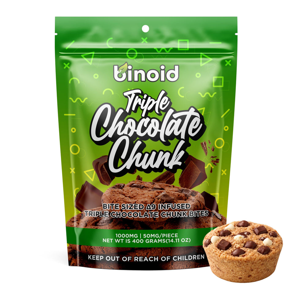 Delta 9 Mini Triple Chocolate Chunk Bites – 1000MG (Limited Supply)