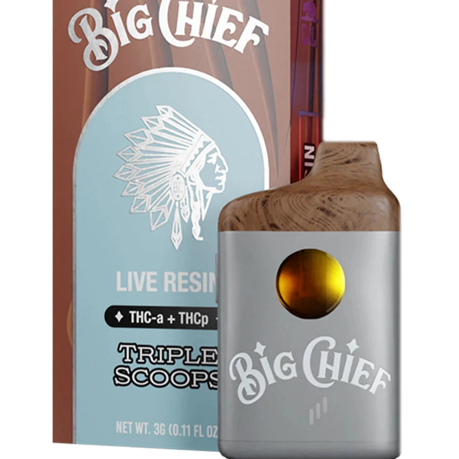 Triple Scoops Big Chief Live Resin THC-A+THC-P Disposable Vape 3G