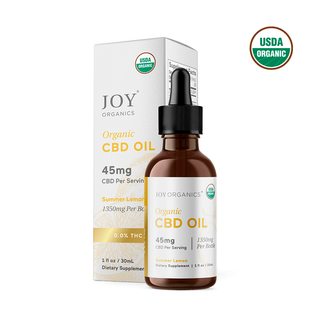 Joy Organics Summer Lemon: Organic Broad Spectrum CBD Tincture Best Sales Price - Tincture Oil