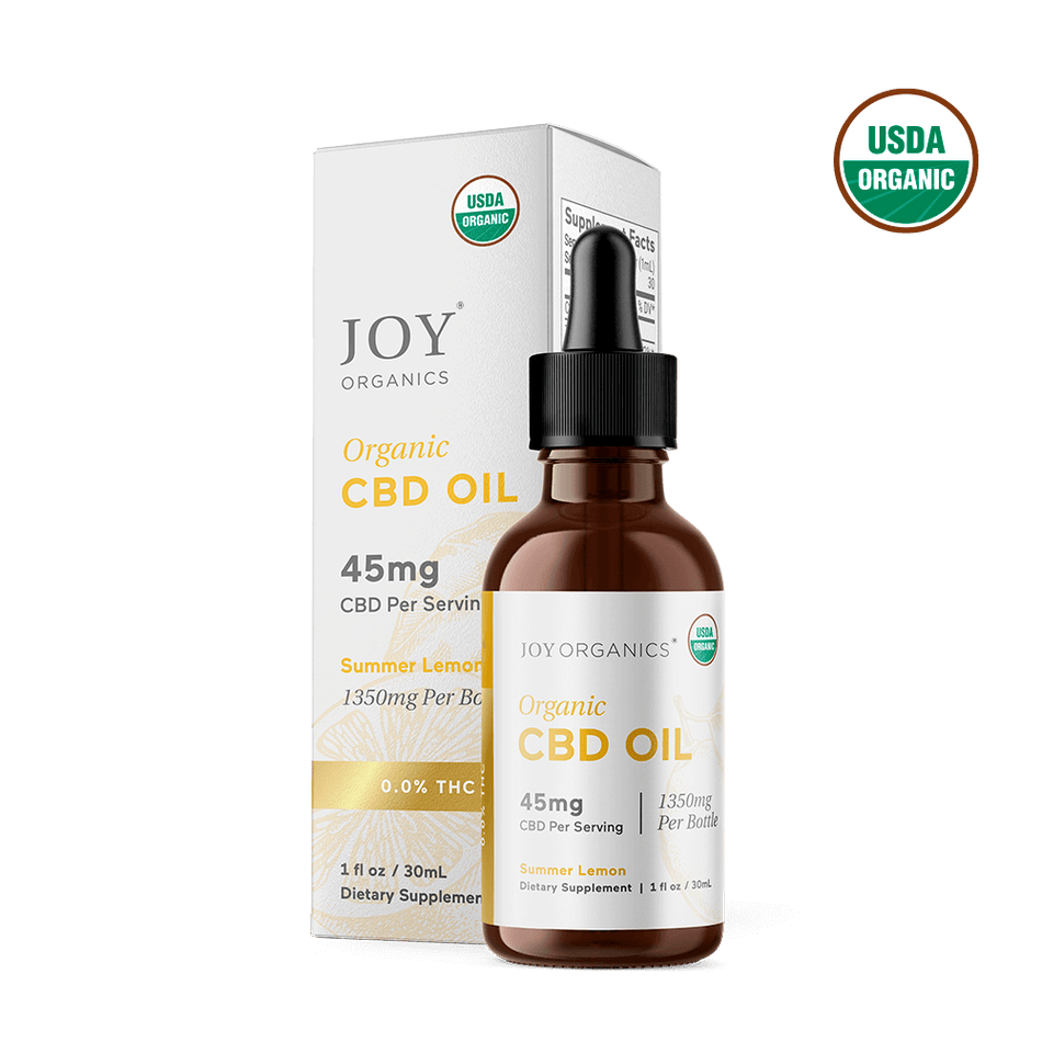 Joy Organics Summer Lemon: Organic Broad Spectrum CBD Tincture Best Sales Price - Tincture Oil