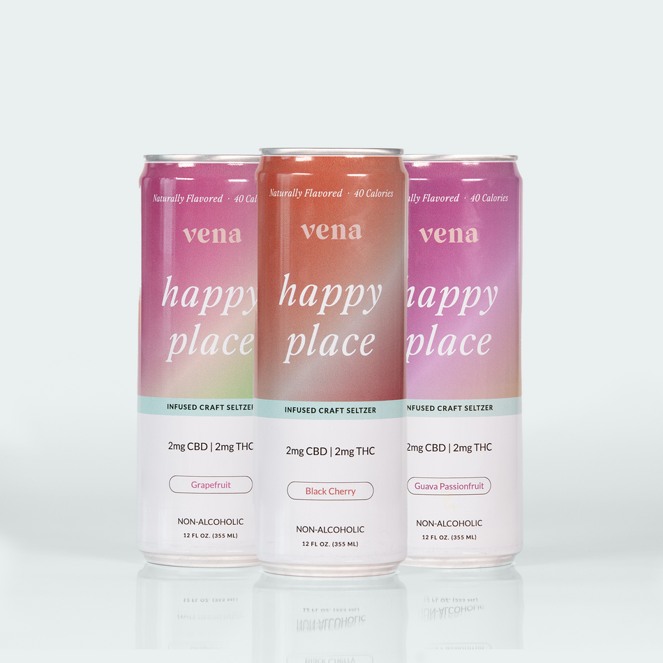 Vena CBD Happy Place Seltzers | Original THC Drink