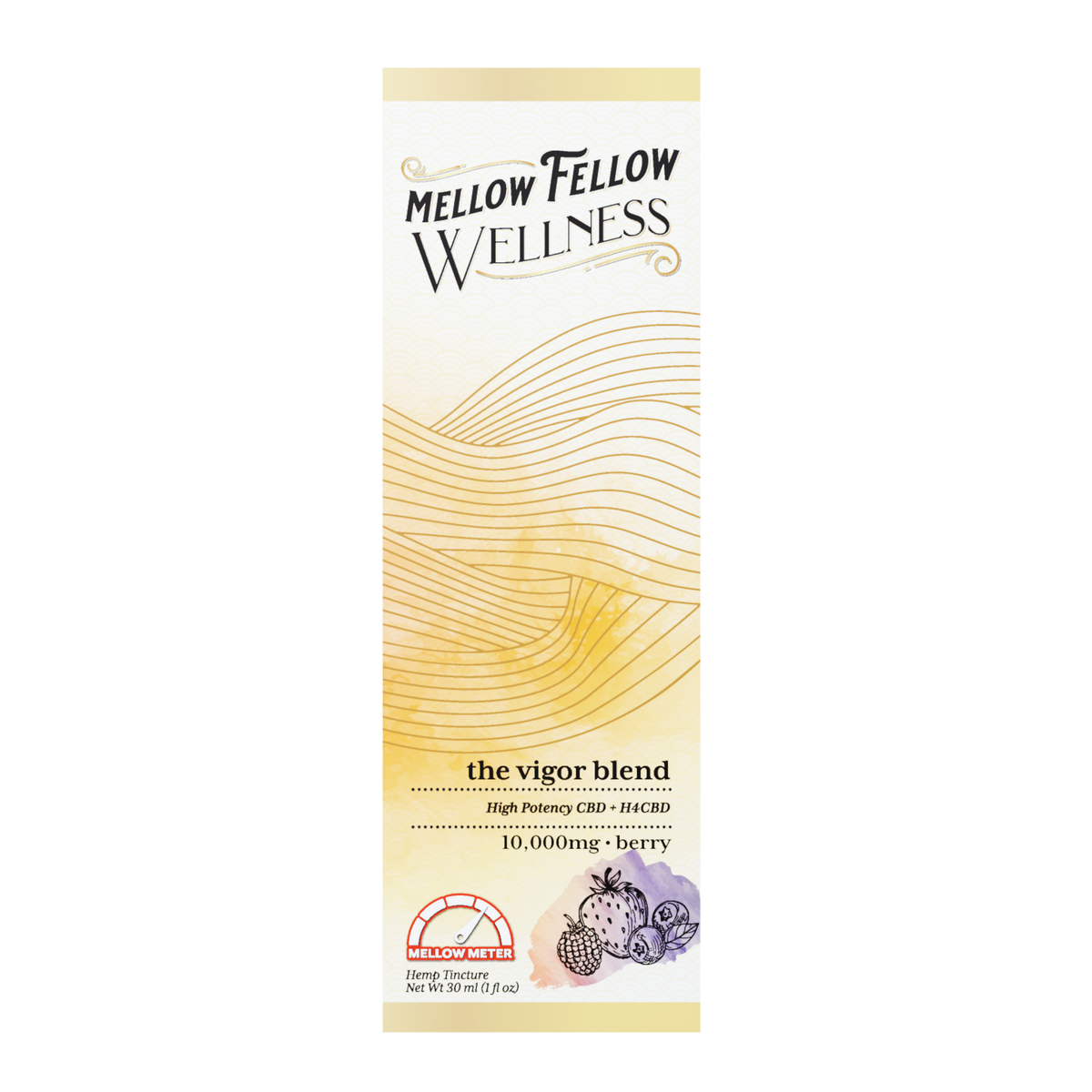 Mellow Fellow Wellness Tincture - Vigor Blend - Berry - 10,000mg Best Sales Price - Edibles
