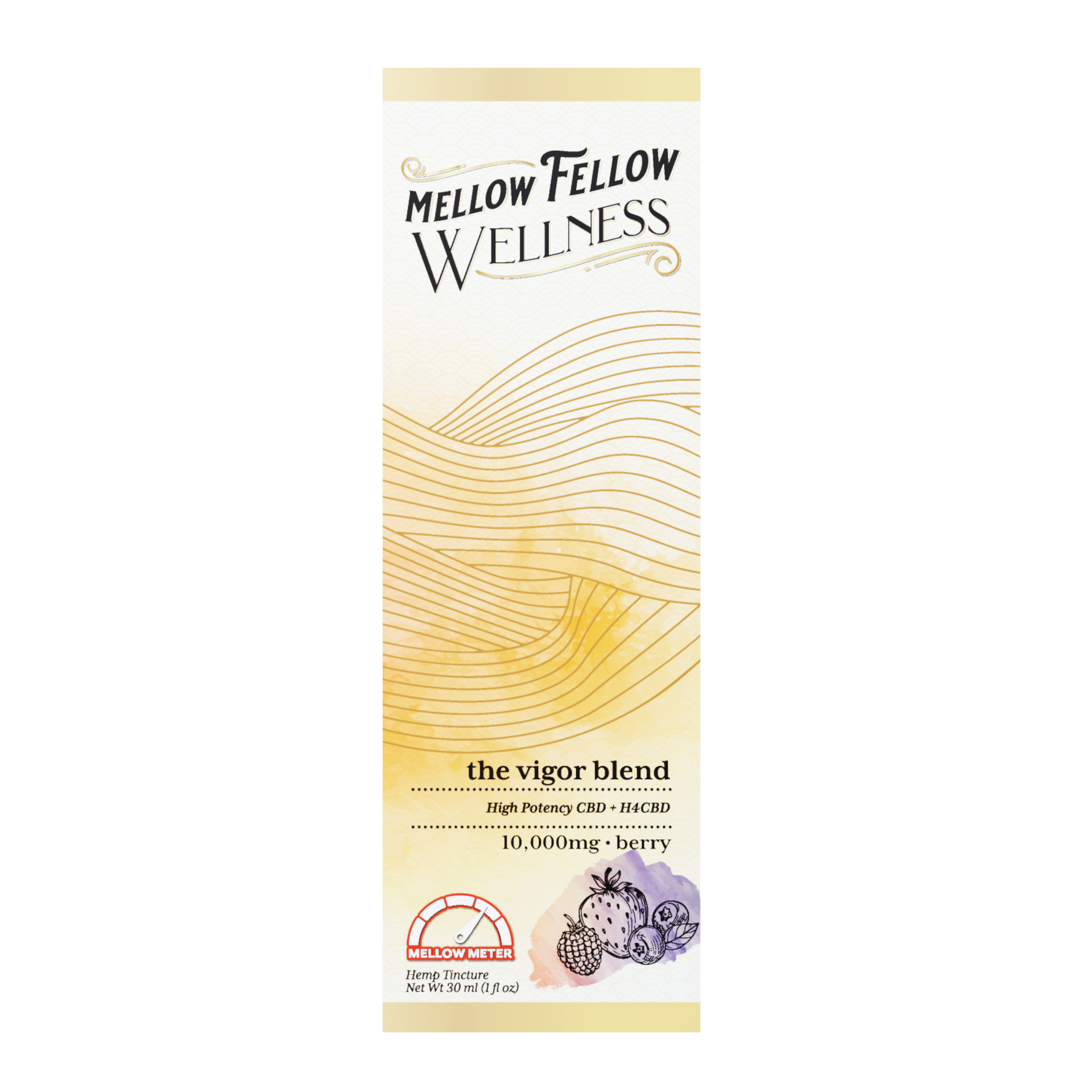 Mellow Fellow Wellness Tincture - Vigor Blend - Berry - 10,000mg Best Sales Price - Edibles