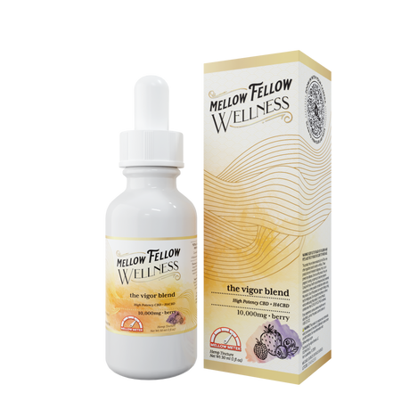 Mellow Fellow Wellness Tincture - Vigor Blend - Berry - 10,000mg Best Sales Price - Edibles