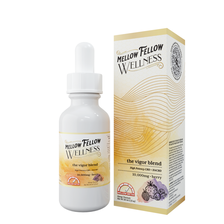 Mellow Fellow Wellness Tincture - Vigor Blend - Berry - 10,000mg Best Sales Price - Edibles