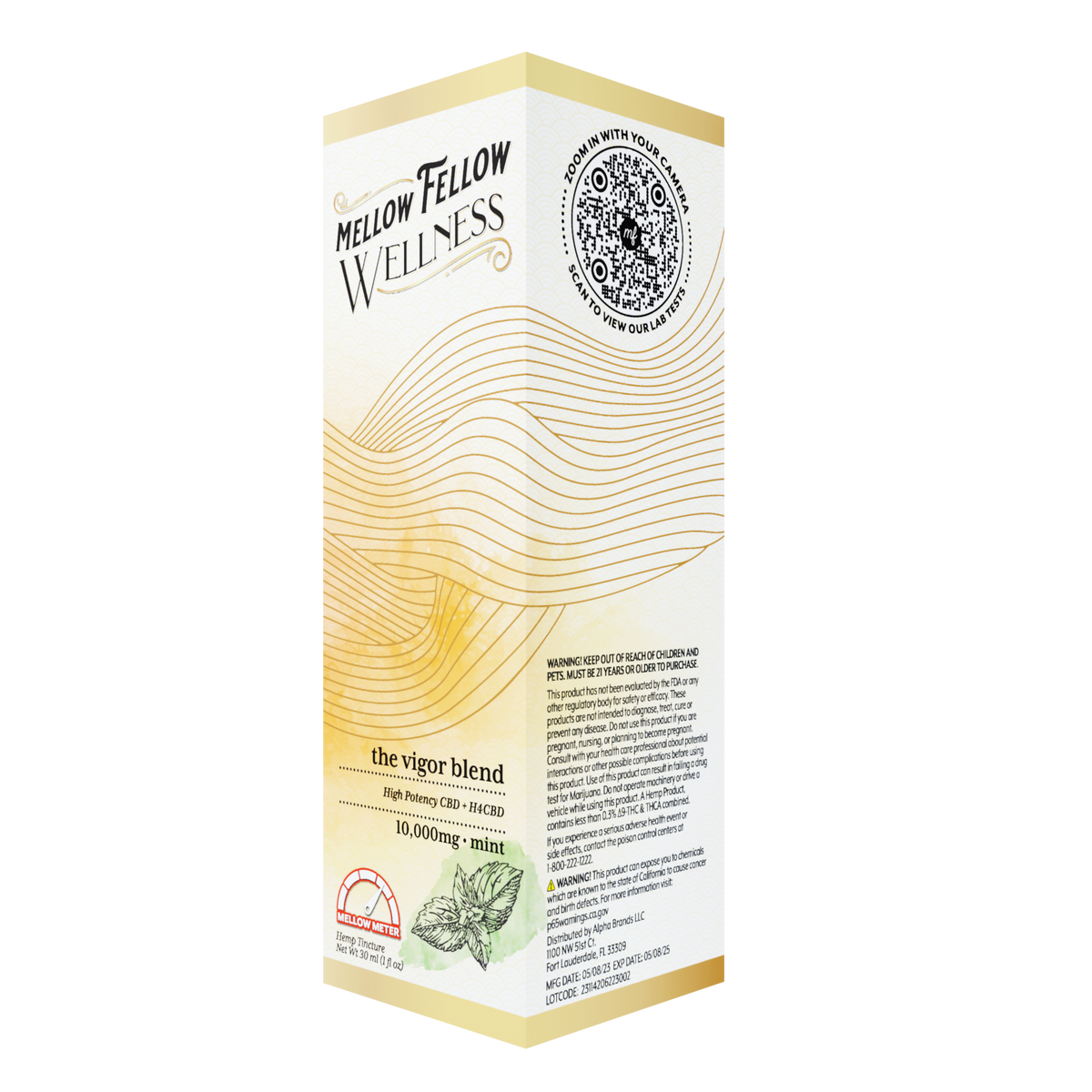 Mellow Fellow Vigor Blend CBD Tincture - 10,000mg - Mint Best Sales Price - Edibles