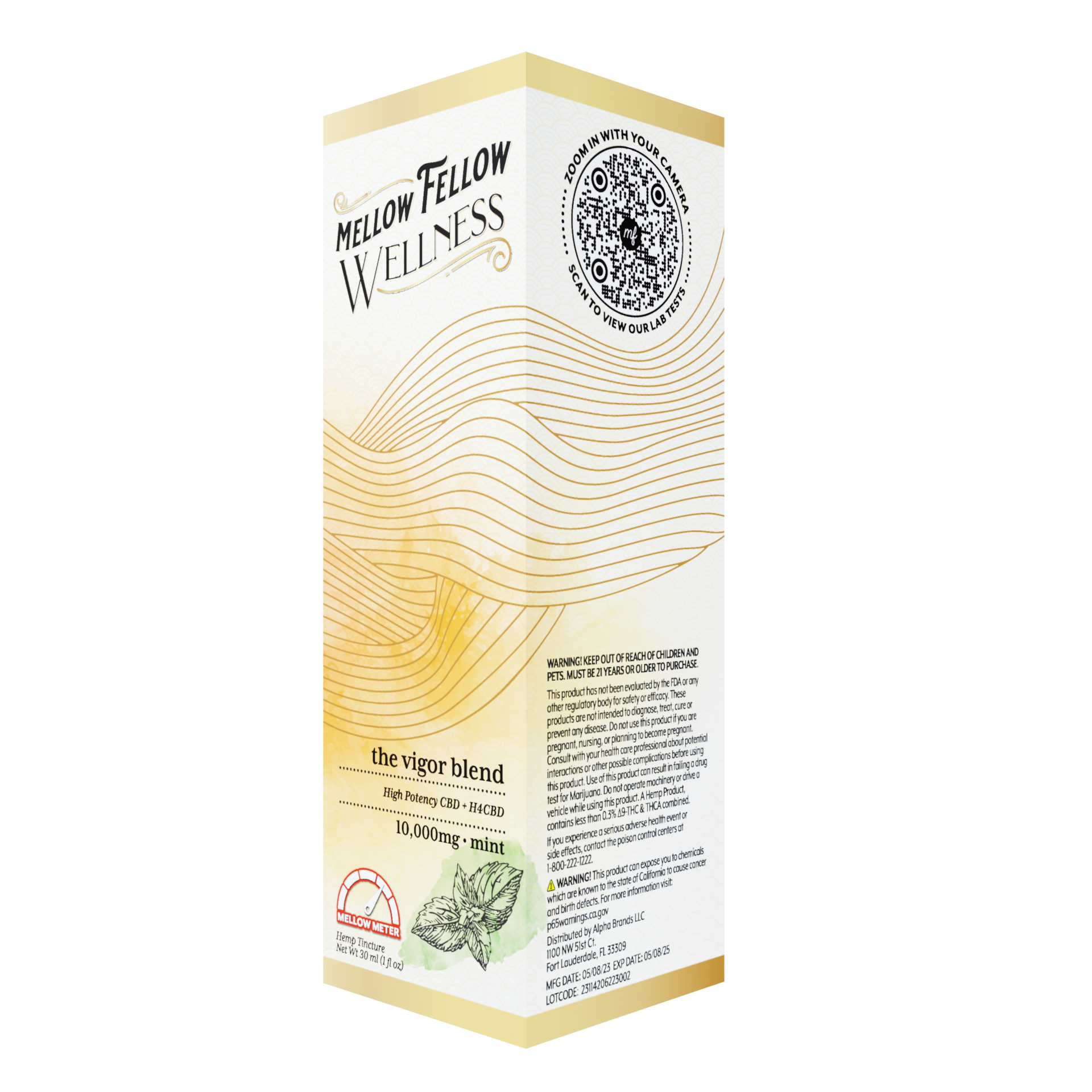 Mellow Fellow Vigor Blend CBD Tincture - 10,000mg - Mint Best Sales Price - Edibles