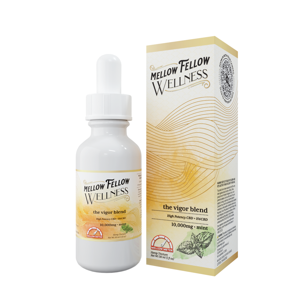 Mellow Fellow Vigor Blend CBD Tincture - 10,000mg - Mint Best Sales Price - Edibles