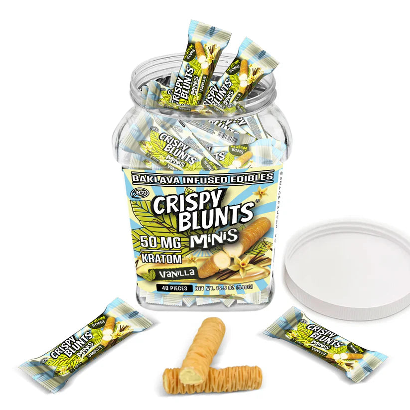 Crispy Blunts Minis Kratom 50mg – Vanilla Baklava Infused Edible (1ct)