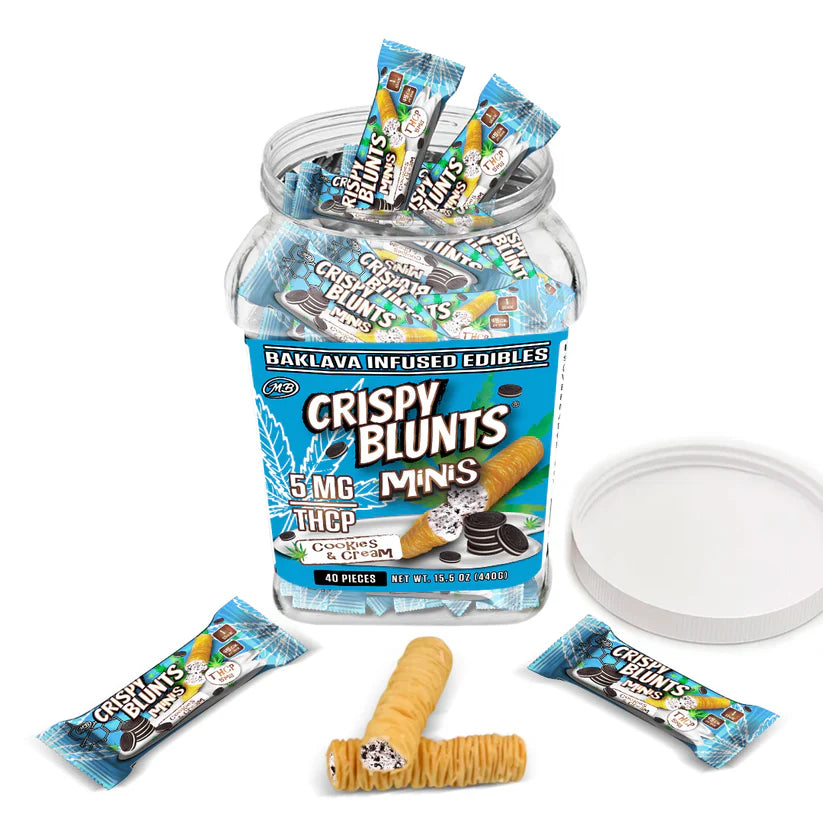 Crispy Blunts Minis THCP 5mg – Cookies & Cream (1ct Baklava Infused Edible)