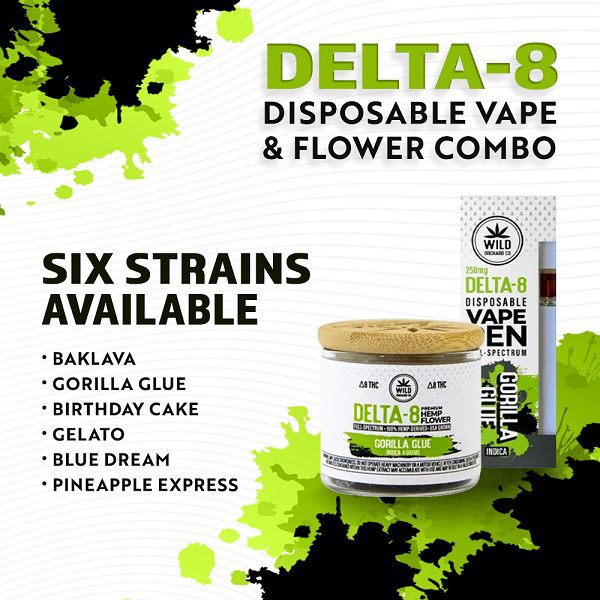 Wild Orchard Bundle | Delta 8 Hemp Flower 4g Jar and Vape Pen 250mg Best Sales Price - Vape Pens