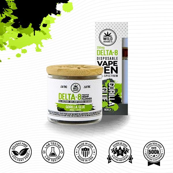 Wild Orchard Bundle | Delta 8 Hemp Flower 4g Jar and Vape Pen 250mg Best Sales Price - Vape Pens