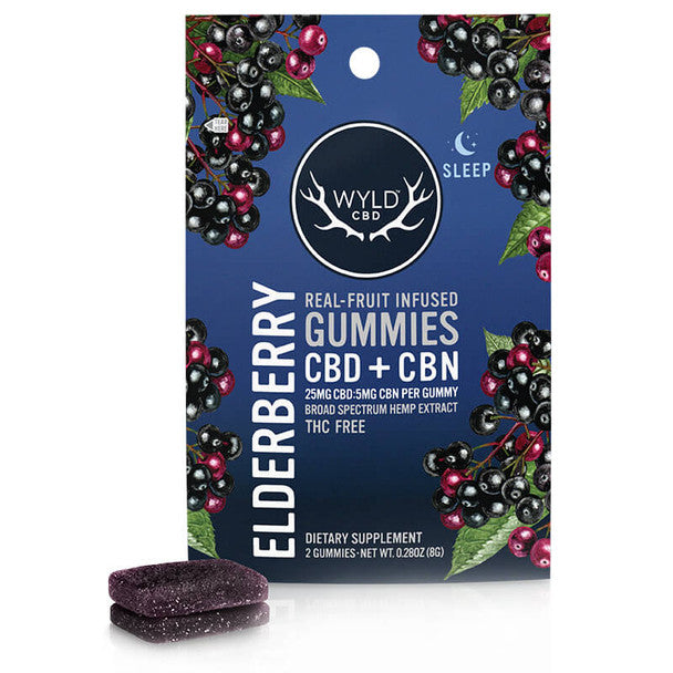 WYLD CBD Edible ELDERBERRY Gummies 25MG Best Sales Price - Gummies